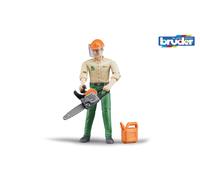 Bruder bWorld Forestry Wokrer w/ Accessories Childrens Toy Model Playset 1:16