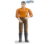 Bruder Toy Figure 60007 Man Driver – 1:16 Scale, Movable Limbs – Light Skin/Brown Jeans