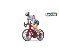 Bruder bWorld Road Bike with Cyclist Figure Set Childrens Toy Playset 1:16 Scale