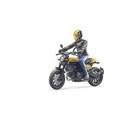 Bruder bworld Scrambler Ducati Full Throttle with Rider - Compatible with All 1:16 Play Worlds