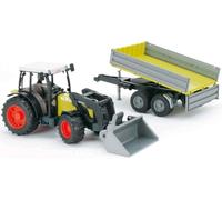 Bruder Claas Green Tractor Set With Fork And Trailer 01998 Farm
