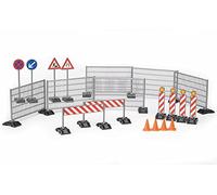 Bruder Construction Accessories - 1:16 Scale Building Site Playset with Safety Barriers, Signs & Cones, Compatible Vehicles & Figures, For Kids Ages 3+