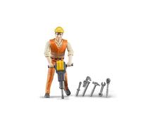Construction Worker Figure & Accessories - Bruder 60020 Scale 1:16 NEW