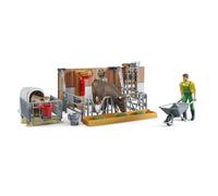 Bruder Cow & Calf Barn With Farmer - Scale 1/16