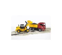 Bruder Dump truck with wheel loader MAN TGA 1:16