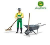 Farmer Figure Play Set & Accessories - Bruder 62610 NEW