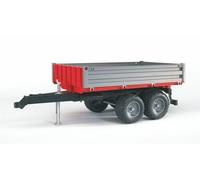Bruder Toys 02019 Red / Grey Twin Axle Tipping Tipper Trailer 1:16 Scale