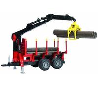 Bruder Toys 02252 Forestry Logging Trailer with Loading Crane, Grab + Logs 1:16