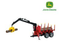 Bruder Forestry Trailer (02252) - Children's Toy with Loading Crane & 4 Trunks
