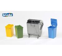 Bruder Four Garbage Rubbish Bin Set 1:16