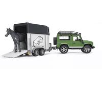 Bruder Land Rover Defender, Horse Trailer, 1 Horse 1:16