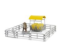 Bruder Hay Rack with Fences and Trough - With Cow Figure