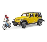 Bruder Jeep Wrangler Rubicon with MTB and Cyclist