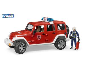 Bruder Jeep Wrangler Unlimited Rubicon Fire Department Vehicle Childrens Toy