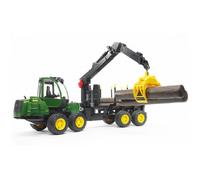 Bruder 1210E Forwarder w/ Grab & 4x Trunks John Deere Childrens Toy Vehicle Set