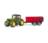 Bruder John Deere 6920 with red tipping trailer - Scale 1/16