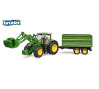 Bruder John Deere 7R 350 Frontloader And Tandemaxle Tipping Trailer Construction Loader Model