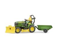 Bruder bWorld Lawn Tractor w/ Trailer & Gardener John Deere Childrens Playset