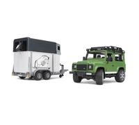 Bruder Toys 02592 Pro Series Land Rover Defender with Horsebox & Horse 1:16