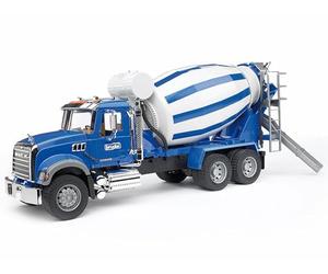 Bruder MACK Granite Cement Mixer Truck - 1:16 Scale Construction Toy Vehicle, Rotating Drum & Functional Chute, Compatible Figures & Accessories, Durable Plastic, Ages 4+