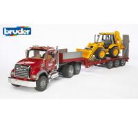 Bruder Bruder 1:16 MACK Granite Low loader truck with JCB 01:16 Multi