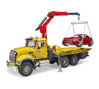 Bruder - Mack Granite Tow Truck with Bruder Roadster (02829) - For Ages (4) and Up - Compatible with bworld Figures