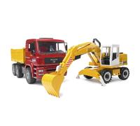 Bruder Truck Of Works Man With Excavator Liebherr