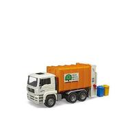 Bruder MAN TGA Rear Loader Trash Truck - 1:16 Scale Garbage Vehicle with Functional Bin Lift, Rear Compactor & Tilting Cab | Includes 2 Bins | Ages 3+