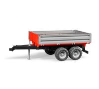 Bruder Toys 02019 Red / Grey Twin Axle Tipping Tipper Trailer 1:16 Scale