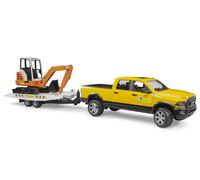 Bruder Power Wagon Rental Service Pick Up Truck RAM 2500 w/ Mini Excavator Set
