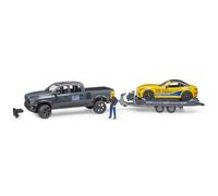 Bruder RAM 2500 Power Wagon & Roadster Racing Car with Trailer - Scale 1:16