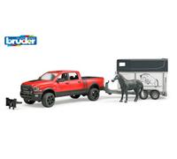 Bruder Ram 2500 Power Wagon With Horse Trailer And 1 Horse Detailed Vehicle & Playset Model