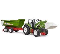 Bruder Roadmax Tractor Toy with Front Loader & Tipping Trailer - 1:16 Scale Durable Farm Vehicle Playset for Kids Ages 3+, Realistic Construction & Farming Roleplay