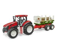 bruder 03453 - Roadmax tractor with trailer and 3 logs - Vehicles, forestry, farm, wood transport, toys from 2 years