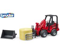 Bruder 02192 SchÃâžFfer Hoflader 2630 Grip Pliers And Round Bale - Red