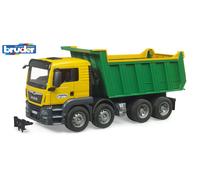 Bruder 03766 MAN TGS Tipping Truck - 1:16 Scale Construction Tipper with Working Tip Function, Opening Cab Doors, Tow Hitch; Durable Play Truck for Construction Sites; Ages 3+