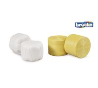Bruder Toys 02345 - 4 Pack Round ( 2x White Wrapped 2x Brown ) Hay Bales 1:16