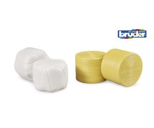 Bruder Toy Hale Bales 4-Pack Assorted Round Accessory Set for Childrens Playset