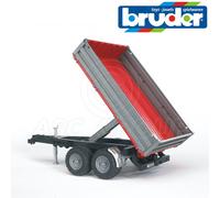 Bruder Toys 02019 Red / Grey Twin Axle Tipping Tipper Trailer 1:16 Scale