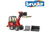 Bruder Toys 02191 Schaffer 2034 Compact Loader Bucket / Forks Pallet + Driver