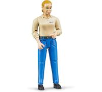 Bruder Toys - Bworld Woman Action Figure Light Skintoned and Blue Jeans with Grasping Hands and Moveable Limbs and Head - Ages 4+
