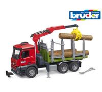 Bruder Toys Mercedes Acros Timber Logging Truck With Crane + Logs 1:16 Scale