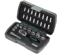 Brüder Mannesmann 28-Piece Socket Set, Premium Quality for DIYers and Auto Repair, Durable, Compact, Includes Storage Box | M29185