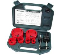 Brüder Mannesmann Bi-Metal Hole Saw Set 8pc, Ø 22-73 mm, Case | M44100 | Six diameters 22, 28, 35, 44, 68 and 73 mm with 2 pilot drill bits, for wood, metal and plastic sheet material