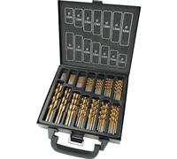 Brüder Mannesmann HSS Drill Bit Set 99pc, Ø 1-10 mm, Titanium | M54399 | Coating provides long tool life and heat resistance, 135° point angle, round shank, for metal and plastic work