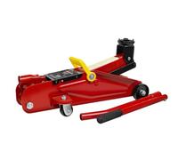 Brüder Mannesmann Hydraulic Trolley Jack 2 t, Steel, TÜV | M01802 | Minimum height 135 mm, with safety valve and 2 extensions, castors for easy positioning, for tyre changes in the workshop