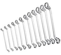 Brüder Mannesmann Ring Spanner Set 12pc, 6-32mm, CV, case | M 140-12 | Chrome vanadium steel, powder-coated, flat heads for hard-to-reach areas, for vehicles and household appliances