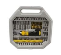 Brüder Mannesmann Socket and Bit Set 101pc, Ratchet, 84 Bits | M29810 | 11 sockets and 84 bits in tool steel, reversible ratchet with direction switch and non-slip rubberised grip