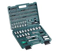 Brüder Mannesmann Socket Set 115-Piece, 1/4"+1/2", TÜV/GS | M98415 | Polished chrome vanadium steel, ratchet and extension bars in plastic case, for cars, motorbikes and household use
