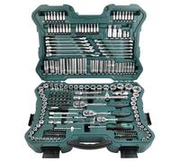 Brüder Mannesmann Socket Set 215-Piece, CV, 1/4"+3/8"+1/2" | M98430 | Chrome vanadium steel, three reversible ratchets, sockets up to 32 mm, combination spanners 8-22 mm, case with tray